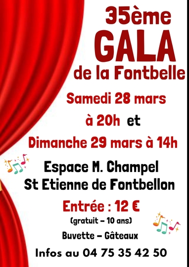 35ème GALA de la Fontbelle - Samedi 28 mars et Dimanche 29 mars 2026
