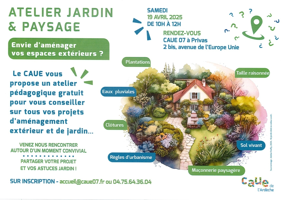 CAUE 07 - Atelier Jardin et Paysage samedi 19 avril 2025