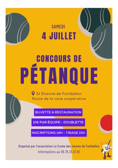 Concours de Pétanque : samedi 4 juillet 2026