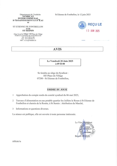 SIAE - Réunion du Comité Syndical le 20 juin 2025