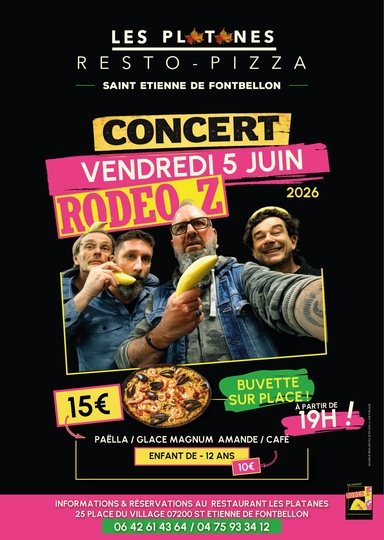 Repas-Concert Place du Village : vendredi 5 juin 2026 - 19h