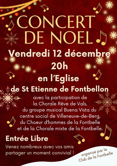 Concert de Noël : Vendredi 12 décembre 2025