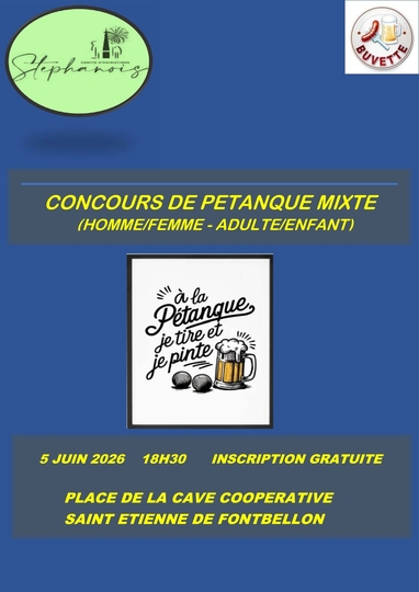 Concours de Pétanque organisé par le Comité d'Animations Stéphanois : vendredi 5 juin 2026
