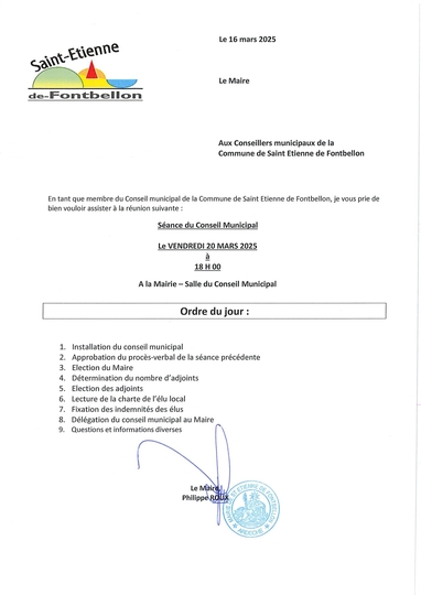 PROCHAIN CONSEIL MUNICIPAL