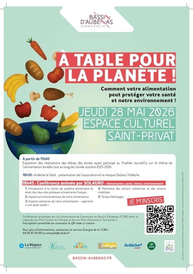 A table pour la planète ! - Conférence/exposition : Jeudi 28 mai 2026