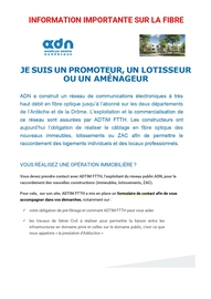 Je suis un promoteur, un lotisseur ou un aménageur - Obligation de pré-fibrage