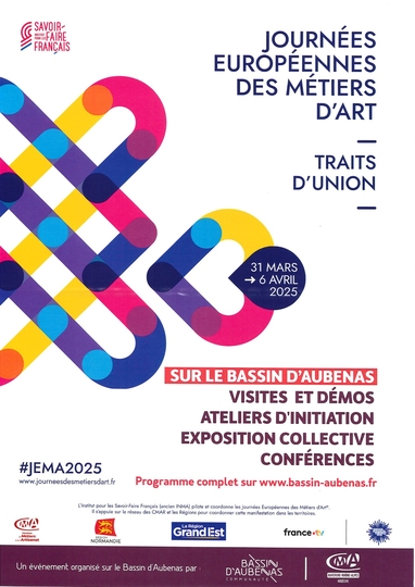 Journées européennes des Métiers d'Art du 31 mars au 6 avril