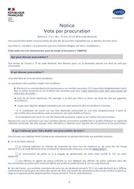 Vote par procuration : Notice explicative et formulaire de procuration