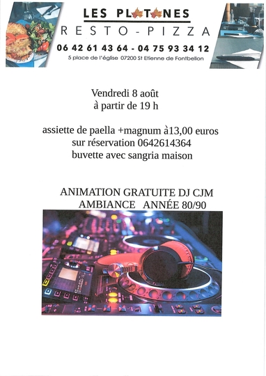 Soirée au Resto Les Platanes !