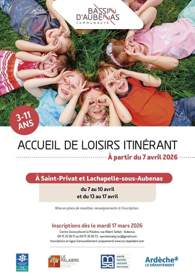 ACCUEIL DE LOISIRS ITINERANT : vacances de printemps 2026